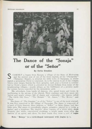 The dance of the "Sonaja" or of the "Señor"