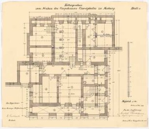 Corpshaus Guestphalia, Marburg: Grundriss Keller 1:50
