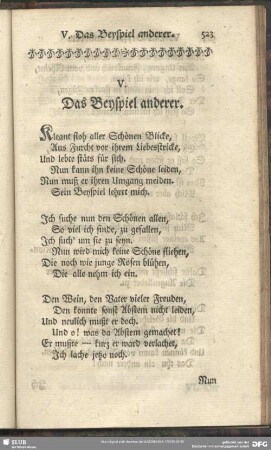 V. Das Beyspiel anderer