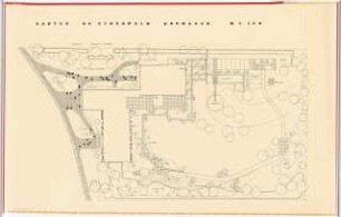 Garten Dr. Schönwald, Dormagen: Lageplan mit Gartenplan 1:100