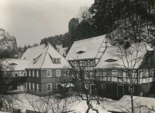Basteigebiet. Alte Mühle am Eingang zum Amselgrund