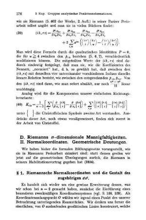 D. Riemanns n-dimensionale Mannigfaltigkeiten.