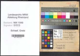Entnazifizierung Grete Schaaf , geb. 13.10.1904 (Kauffrau)