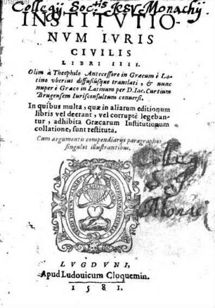 Theophili Institutionum iuris civilis libri IV