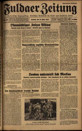 Ausgabe vom Freitag, den 23. Juni 1939.