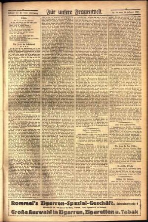 Zweite Ausgabe vom Donnerstag, den 10. Februar 1927.