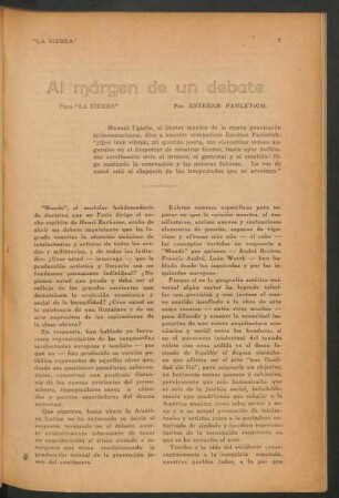 Al márgen de un debate