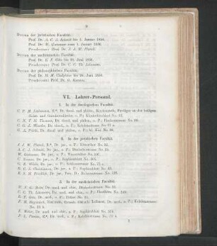VI. Lehrer-Personal.
