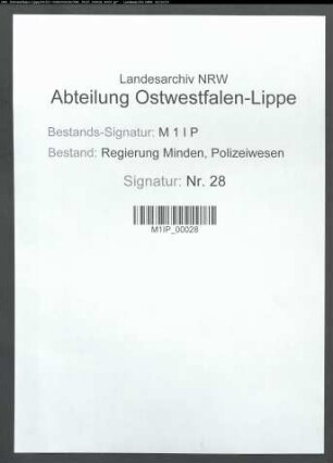 Angelegenheiten der staatlichen Schutzpolizei, Besonderes, Band 1