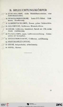 B. Beleuchtungskörper (Nr. 55-64)