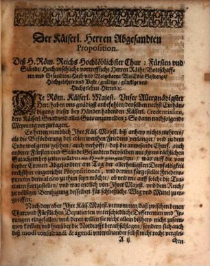 Copia der Kays. Abgesandten ... denen zu Oßnabrügge Anwesenden ... Churfürsten ... beschehenen Vortrags ...