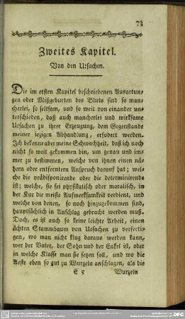 Zweites Kapitel. Von den Ursachen