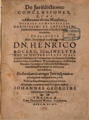 De Iurisdictione Conclusiones