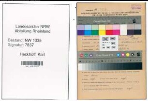 Entnazifizierung Karl Heckhoff , geb. 16.05.1901 (Werkmeister)