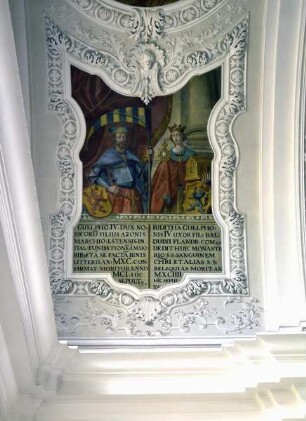 Der Stifter Welf IV. und seine Frau Judith, Herzogin von Flandern, Stifterin der Reliquien des heiligen Oswald und des Heiligen Bluts