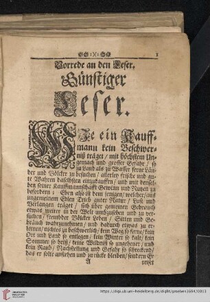 Vorrede an den Leser