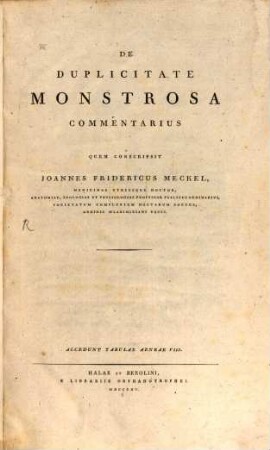 De Duplicitate Monstrosa Commentarius