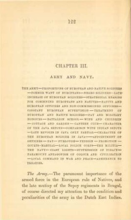 Chapter III. Army and navy
