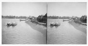 Häuser am Pasig River bei Manila : Weltreise. Philippinen. Nipa-Hütten am Ufer des Flusses Pasig bei Manila