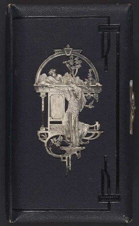 Leeres Fotoalbum : Leeres Fotoalbum. Ledereinband, geprägt mit Metallmontierung und Metallschließe, Goldschnitt; 35 x 22 x 5,5 cm (um 1910). Dresden: SLUB/DF 2014.D.11
