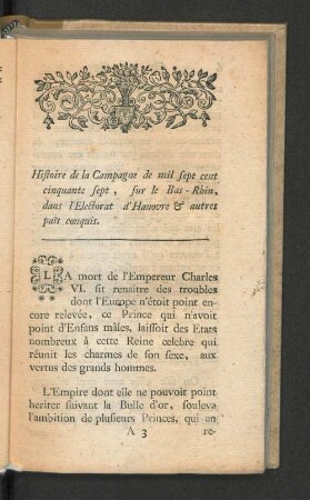 Histoire de la Campagne ...