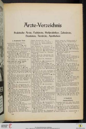Ärzte-Verzeichnis - Praktische Ärzte, Fachärzte, Heilpraktiker, Zahnärzte, Dentisten, Tierärzte, Apotheken