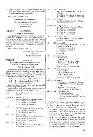 Mitteilung des Zentralinstituts für Film und Bild, betreffend Magnettonbandarbeit : 116/53 vom 6. August 1953