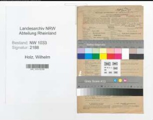 Entnazifizierung Wilhelm Holz , geb. 19.06.1891 (Polizist)