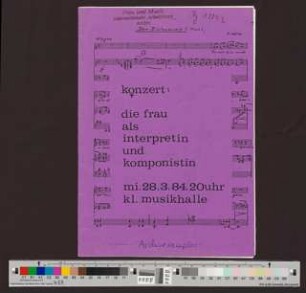 Die Frau als Interpretin und Komponistin : Konzert