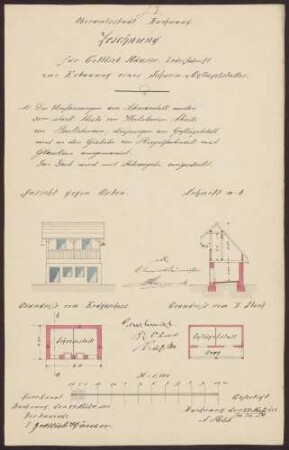 Häuser, Gottlieb, Lederfabrikant Umbau des Schuppens und Bau eines Schweinestalles