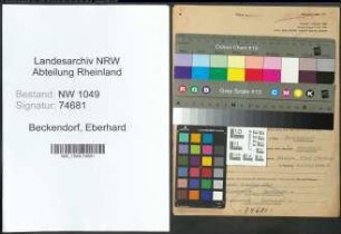 Entnazifizierung Eberhard Beckendorf , geb. 11.05.1909 (Ingenieur)