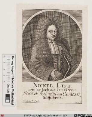 Bildnis Nicolas List, gen. Nickel