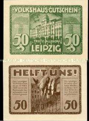 Leipzig, Notgeldserie des Volkshauses, 50 Pfennig