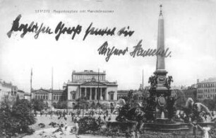 Leipzig: Augustusplatz mit Mendebrunnen