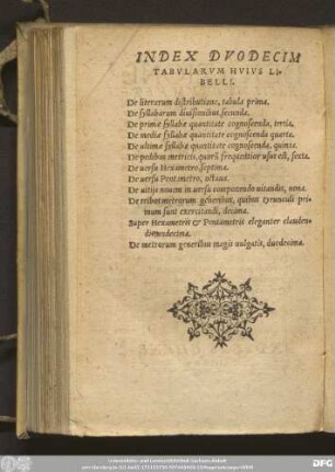 Index Duodecim Tabularum Huius Libelli.