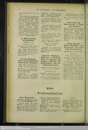XIII. Armenanstalten
