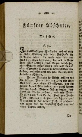 Fünfter Abschnitt. Fische.