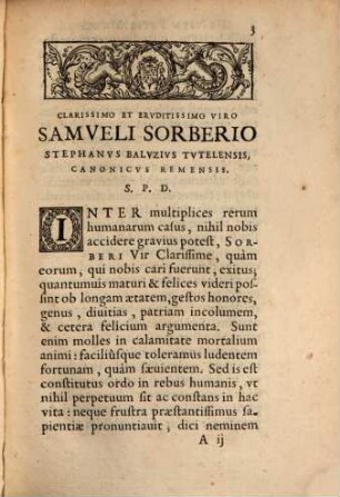Epistola ad Samuelem Sorberium de Vita ... Petri de Marca archiep. Parisien.