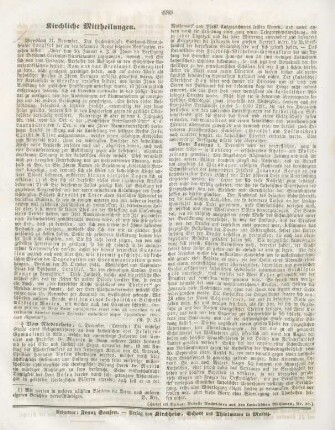 680 Kirchliche Mittheilungen