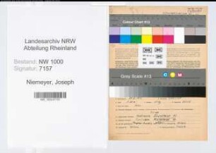 Entnazifizierung Joseph Niemeyer, geb. 25.05.1891 (Telegrafensekretaer)