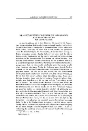 Die Ausführungsbestimmungen zur preussischen Mädchenschulreform