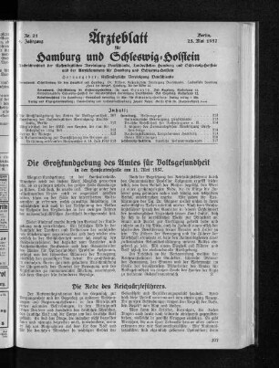 Die Großkundgebung des Amtes für Volksgesundheit