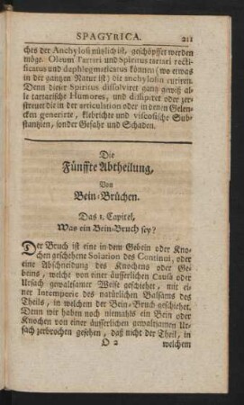 Die Fünffte Abtheilung, Von Bein-Brüchen.