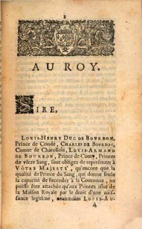 Second Memoire Sur La Requeste Presentée Au Roy Contre Les Princes Legitimez