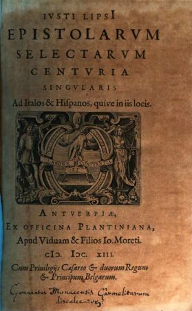 Epistolarum selectarum centuria sing. ad Italos et Hispanos