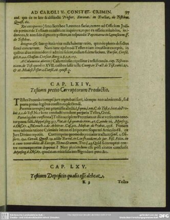 Cap. LXIV. Testium pretio Corruptorum Productio