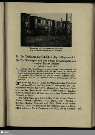 E. Im Verbande des sächsischen Jäger-Regiments 7