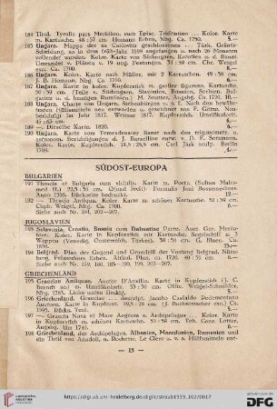 Südost-Europa (Nr. 191-207