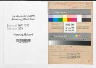 Entnazifizierung Eduard Harweg , geb. 17.02.1899 (Bergbeamter)