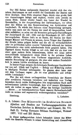 Löning, George Anton :: Das Münzrecht im Erzbistum Bremen, (Quellen und Studien zur Verfassungsgeschichte des Deutschen Reiches in Mittelalter und Neuzeit, 7,3) : Weimar, Böhlau, 1937